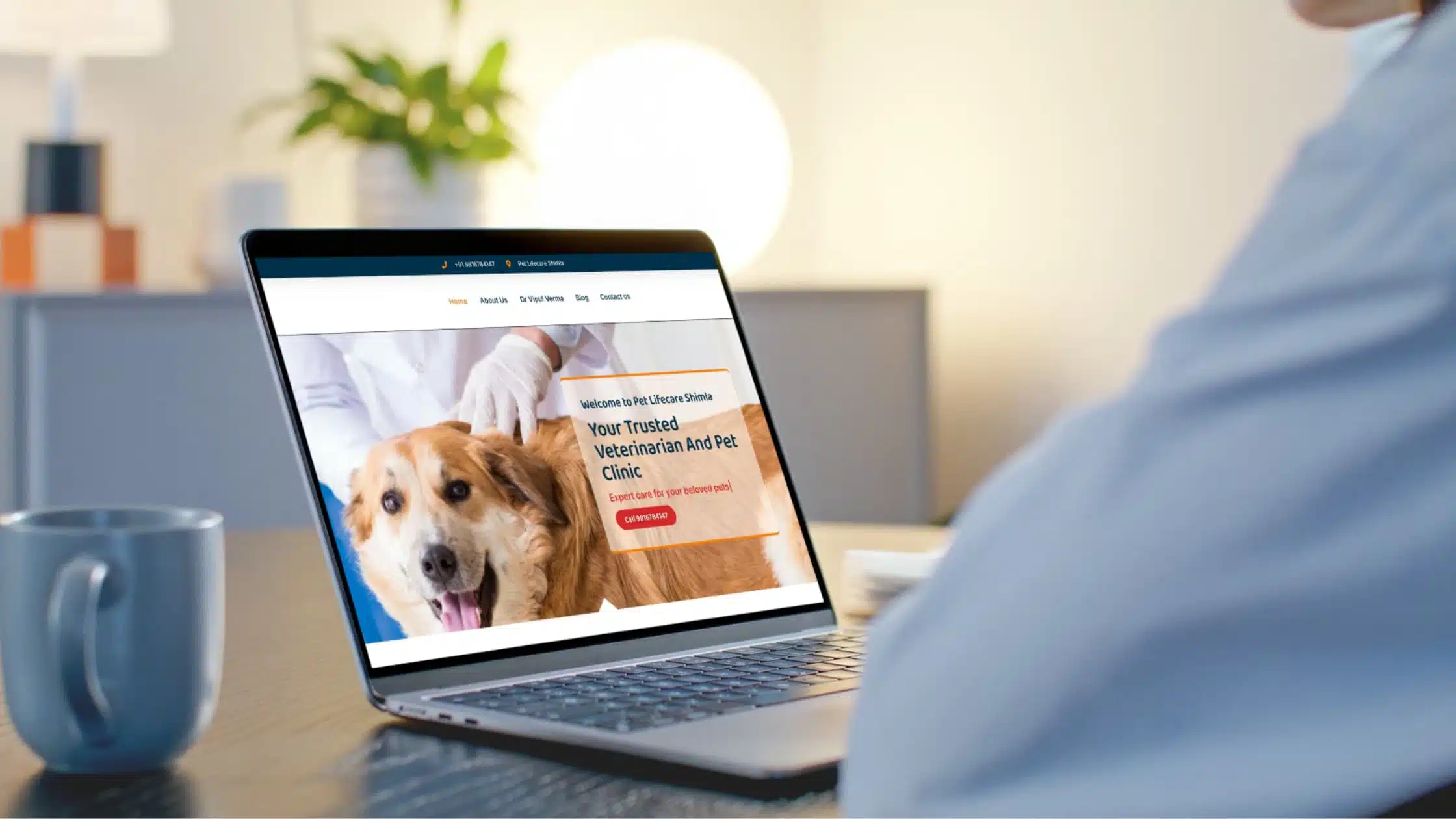 A Man visiting a website